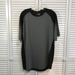 NOWT Liberty Pro Mens XL Training Shirt Gray Black Short Sleeve Athletic Gym Tee